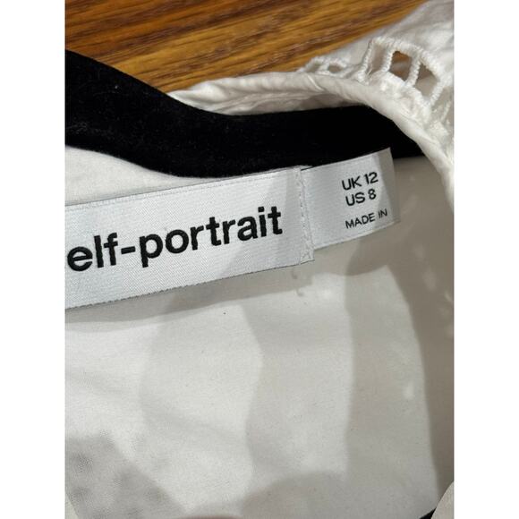 Self-Portrait WHITE COQUETTE DAISY COTTON BRODERIE ANGLAISE CUT OUT MIDI DRESS 8 - Picture 3 of 16